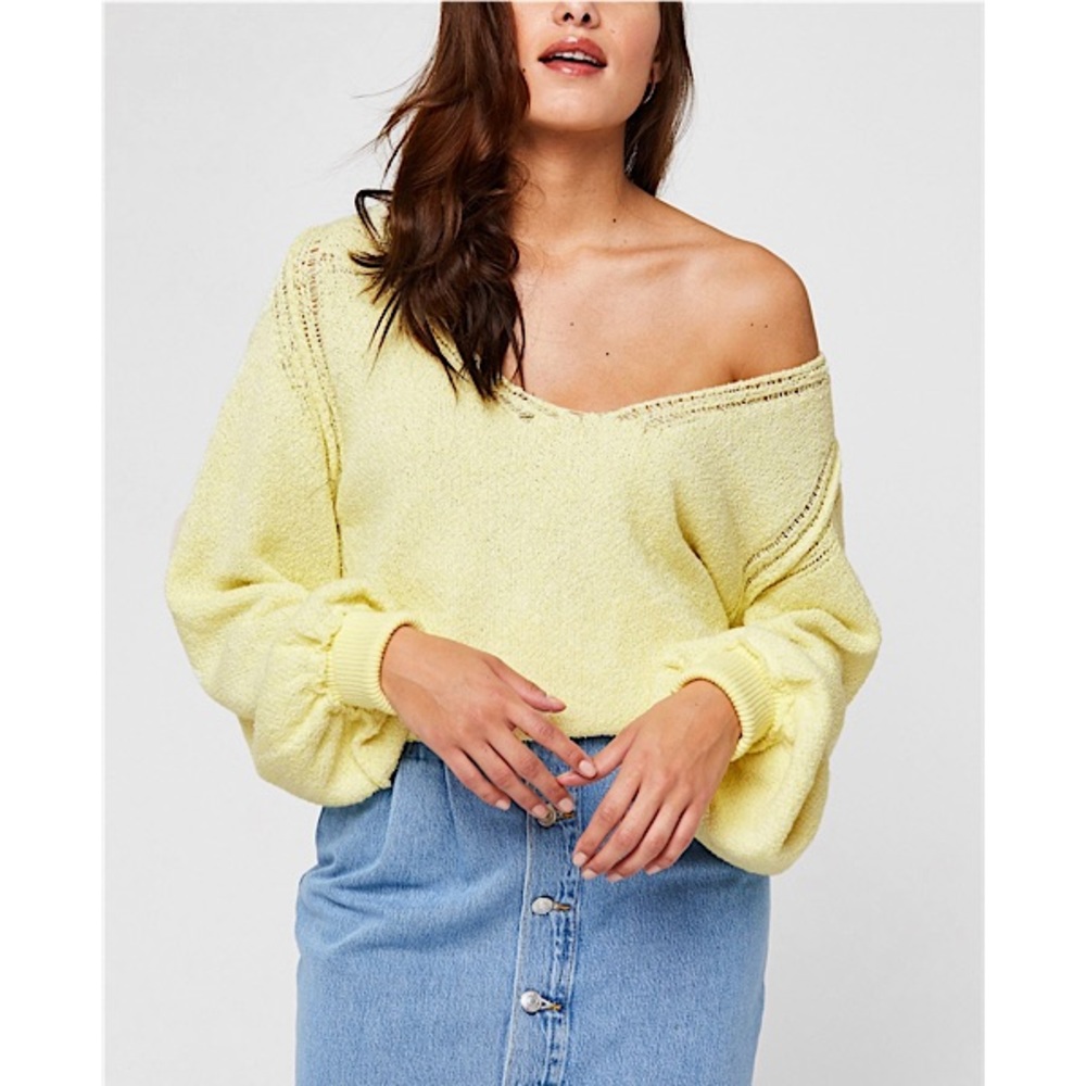 Free People ‘Riptide’ Deep-V Sweater NWT